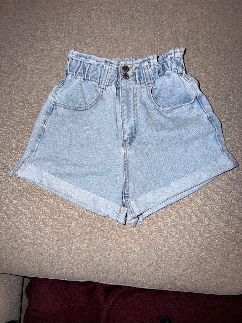 Forever 21 High Waist - Elastic Band Denim Shorts